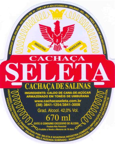 Cachaça Seleta.
